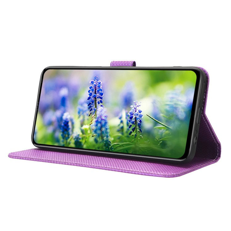 For Infinix Hot 20S 4G / X6827 PU Leather Case Foldable Stand Wallet Diamond Texture Phone Cover - Purple