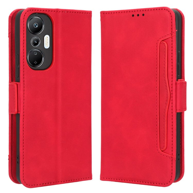 For Infinix Hot 20S 4G / X6827 PU Leather Wallet Stand Magnetic Flip Smartphone Cover with Multiple Card Slots - Red
