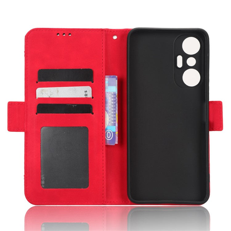 For Infinix Hot 20S 4G / X6827 PU Leather Wallet Stand Magnetic Flip Smartphone Cover with Multiple Card Slots - Red