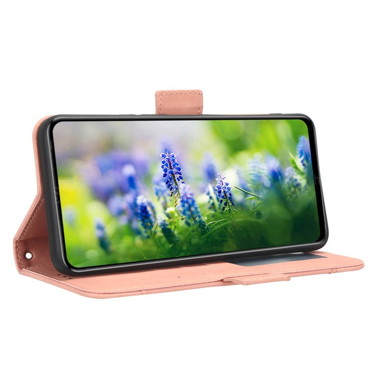 For Infinix Hot 20S 4G / X6827 PU Leather Wallet Stand Magnetic Flip Smartphone Cover with Multiple Card Slots - Pink