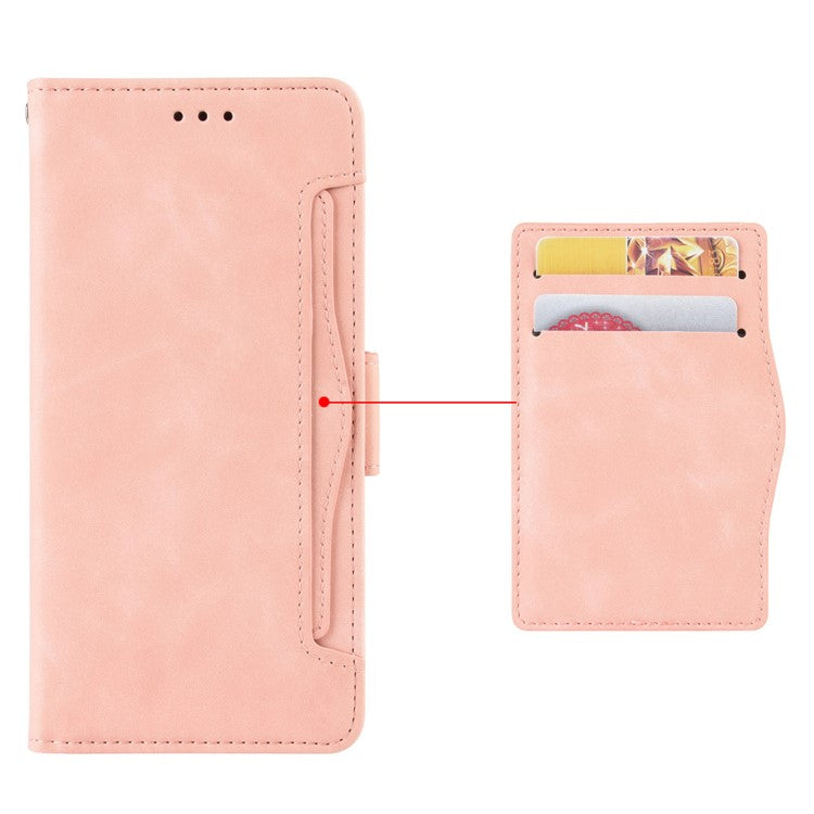 For Infinix Hot 20S 4G / X6827 PU Leather Wallet Stand Magnetic Flip Smartphone Cover with Multiple Card Slots - Pink
