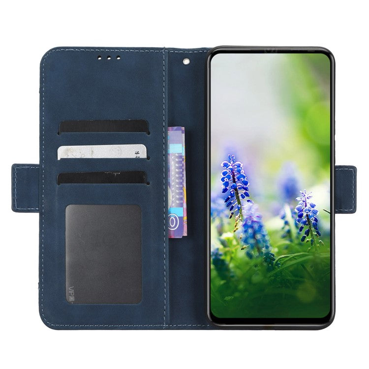 For Infinix Hot 20S 4G / X6827 PU Leather Wallet Stand Magnetic Flip Smartphone Cover with Multiple Card Slots - Blue