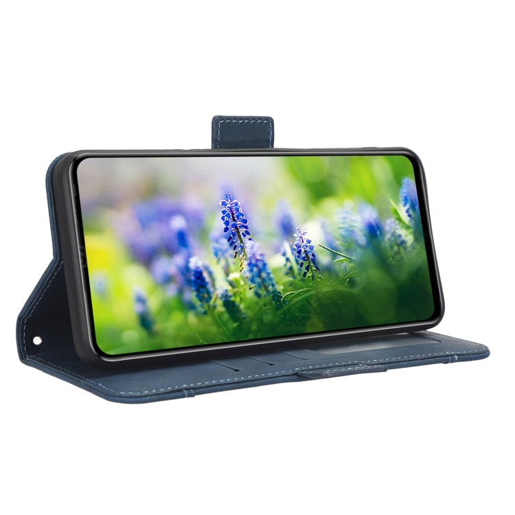 For Infinix Hot 20S 4G / X6827 PU Leather Wallet Stand Magnetic Flip Smartphone Cover with Multiple Card Slots - Blue