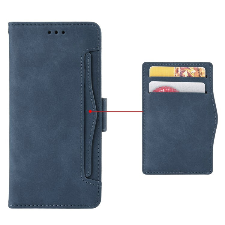 For Infinix Hot 20S 4G / X6827 PU Leather Wallet Stand Magnetic Flip Smartphone Cover with Multiple Card Slots - Blue