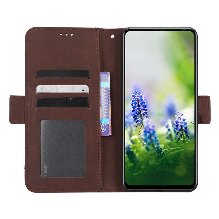 For Infinix Hot 20S 4G / X6827 PU Leather Wallet Stand Magnetic Flip Smartphone Cover with Multiple Card Slots - Brown