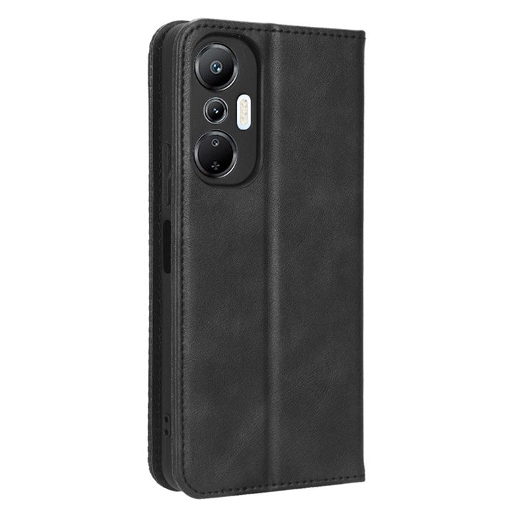 For Infinix Hot 20S 4G / X6827 Case Stand Retro Texture Imprinted Pattern PU Leather Anti-Shock Flip Wallet Phone Cover - Black