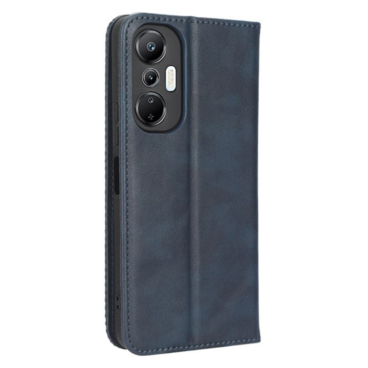 For Infinix Hot 20S 4G / X6827 Case Stand Retro Texture Imprinted Pattern PU Leather Anti-Shock Flip Wallet Phone Cover - Blue