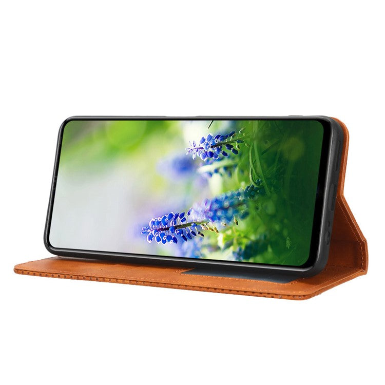 For Infinix Hot 20S 4G / X6827 Case Stand Retro Texture Imprinted Pattern PU Leather Anti-Shock Flip Wallet Phone Cover - Brown