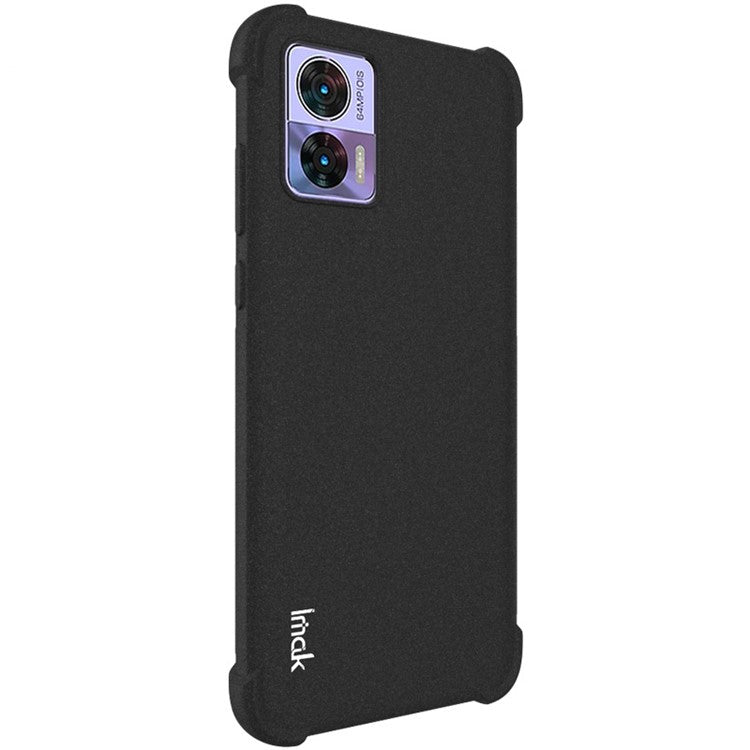 IMAK Matte Phone Cover For Motorola Edge 30 Neo 5G / Edge 30 Lite Drop-proof Soft TPU Four Corners Airbag Anti-scratch Phone Case - Black