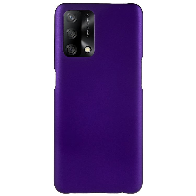For Oppo A74 4G / F19 / F19s Rubberized Matte Anti-scratch Hard PC Case Drop-proof Phone Cover - Purple