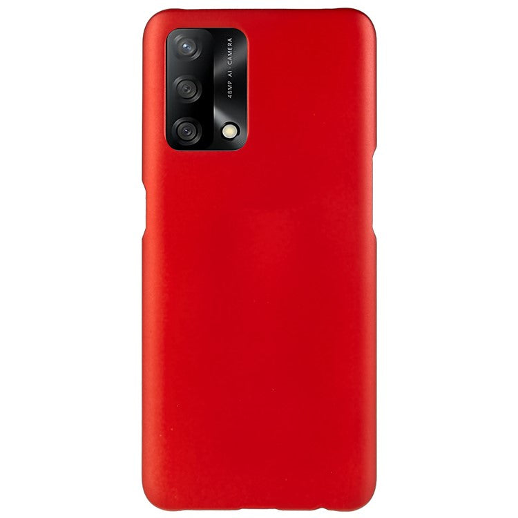 For Oppo A74 4G / F19 / F19s Rubberized Matte Anti-scratch Hard PC Case Drop-proof Phone Cover - Red