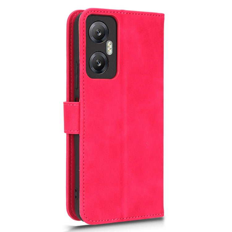 Phone Flip Leather Wallet Case For Infinix Hot 20 5G Skin-Touch Feeling Anti-Drop Cell Phone Cover Stand - Rose