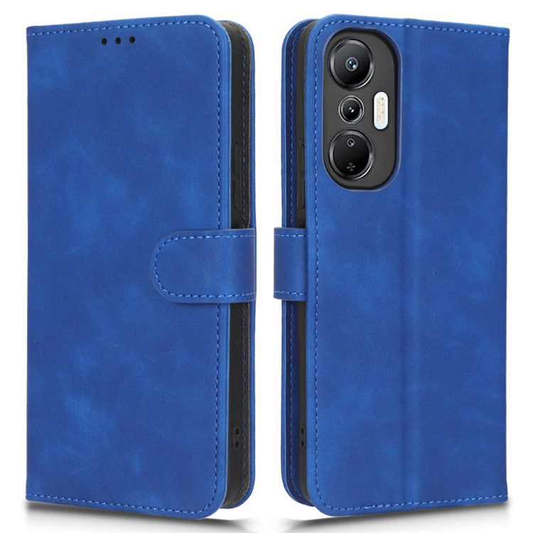 Phone Flip Wallet Case For Infinix Hot 20 4G PU Leather Cell Phone Cover Stand - Blue