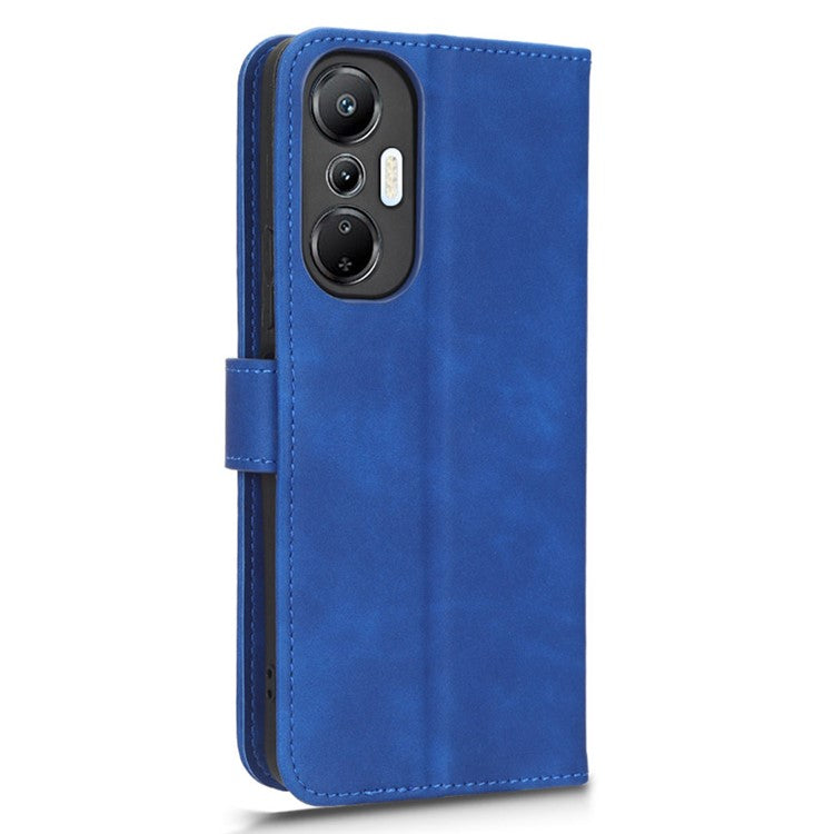 Phone Flip Wallet Case For Infinix Hot 20 4G PU Leather Cell Phone Cover Stand - Blue