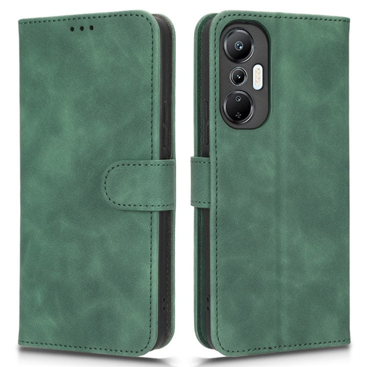 Phone Flip Wallet Case For Infinix Hot 20 4G PU Leather Cell Phone Cover Stand - Green