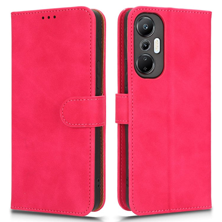 Phone Flip Wallet Case For Infinix Hot 20 4G PU Leather Cell Phone Cover Stand - Rose