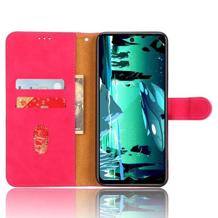 Phone Flip Wallet Case For Infinix Hot 20 4G PU Leather Cell Phone Cover Stand - Rose