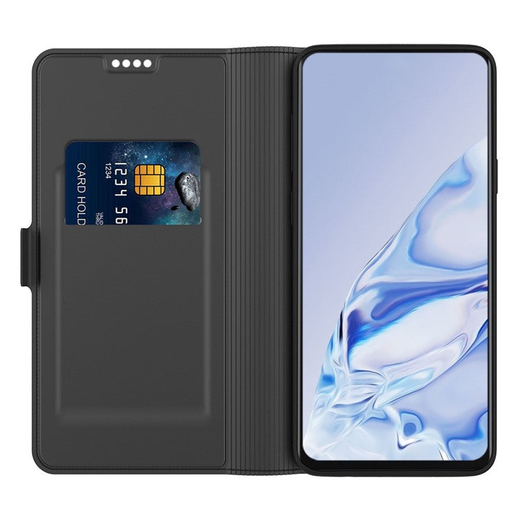 Flip Folio Phone Cover For Google Pixel 7 5G PU Leather Stand Card Holder Inner TPU Magnetic Anti-drop Phone Case - Black