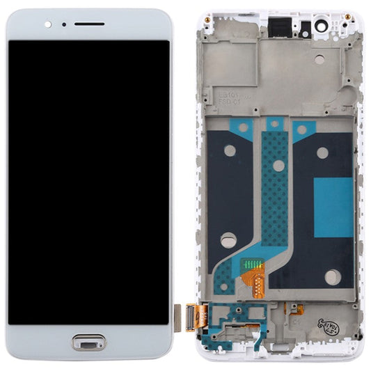 For OnePlus 5 Grade C OLED Screen and Digitizer Assembly + Frame (without Logo) - White
