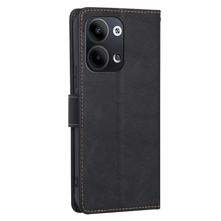 TPU+PU Leather Flip Phone Case for Oppo Reno9 Pro 5G / Reno9 5G, RFID Blocking Stand Magnetic Phone Shell Cover Wallet - Black