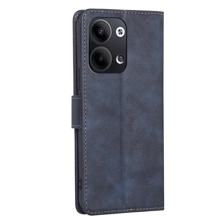 TPU+PU Leather Flip Phone Case for Oppo Reno9 Pro 5G / Reno9 5G, RFID Blocking Stand Magnetic Phone Shell Cover Wallet - Blue