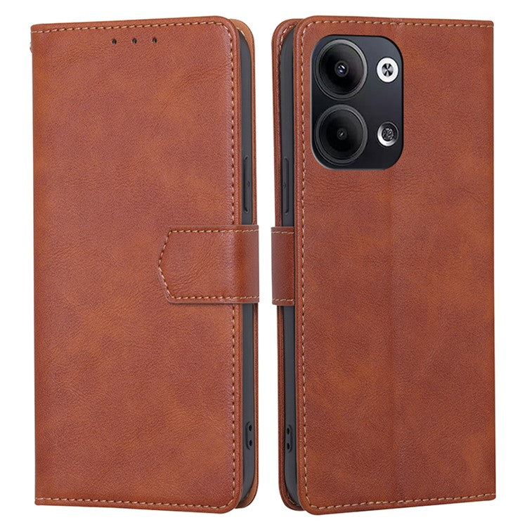 TPU+PU Leather Flip Phone Case for Oppo Reno9 Pro 5G / Reno9 5G, RFID Blocking Stand Magnetic Phone Shell Cover Wallet - Brown