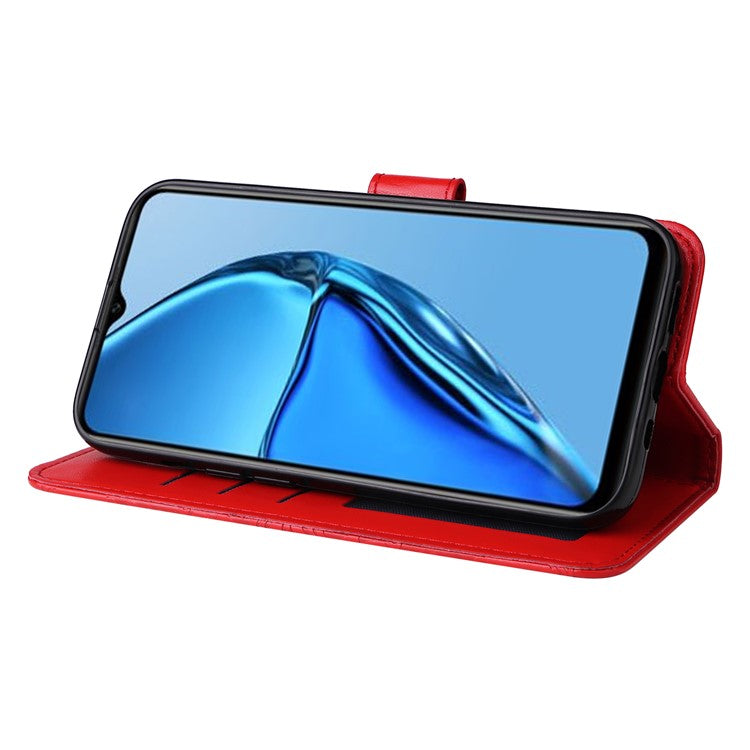 For Infinix Hot 20S 4G PU Leather Sunflower Imprinted Smartphone Case Stand Wallet Cover with Hand Strap - Red