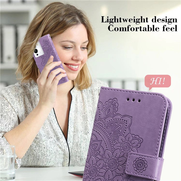 For Infinix Note 12 G96 4G PU Leather Flip Leather Phone Case Stand Wallet Flower Imprinting Cover with Strap - Purple