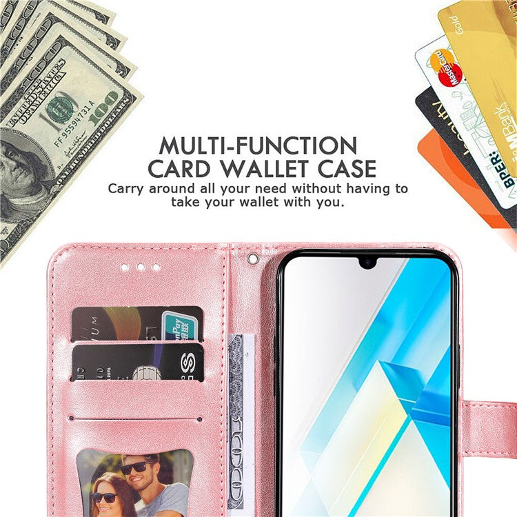 For Infinix Note 12 G96 4G PU Leather Flip Leather Phone Case Stand Wallet Flower Imprinting Cover with Strap - Pink