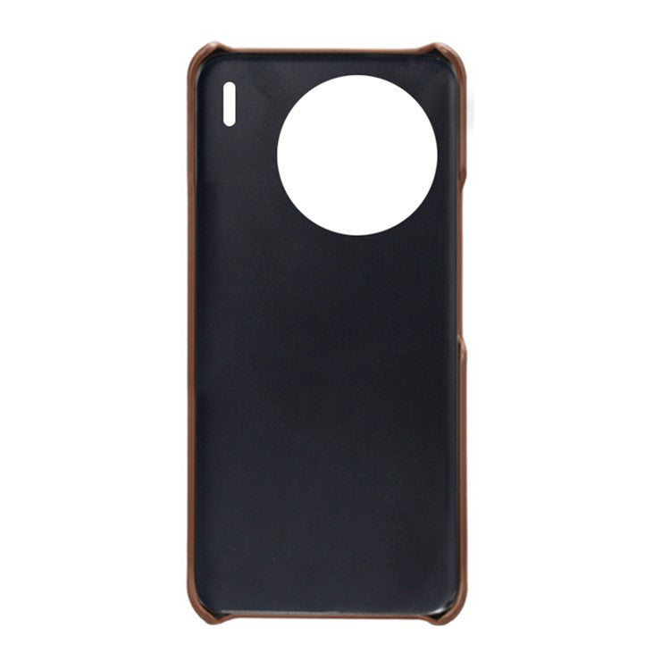 For vivo X90 5G Anti-fall Phone Back Cover Card Holder PU Leather Coated Hard PC Phone Case - Brown
