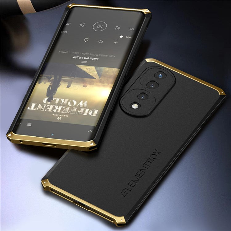 ELEMENT BOX For Honor 70 5G Hard PC Back Metal Frame Hybrid Case 3-Piece Design Anti-drop Phone Cover - Black  /  Silver