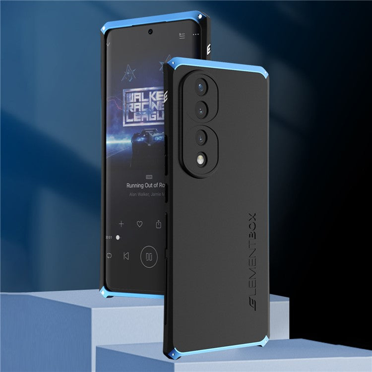 ELEMENT BOX For Honor 70 5G Hard PC Back Metal Frame Hybrid Case 3-Piece Design Anti-drop Phone Cover - Blue  /  Silver