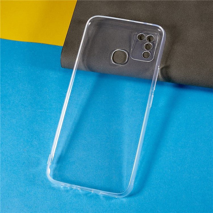 For Infinix Hot 10 Lite Transparent Flexible TPU Phone Protective Cover Ultra-Thin Drop-Proof Back Case