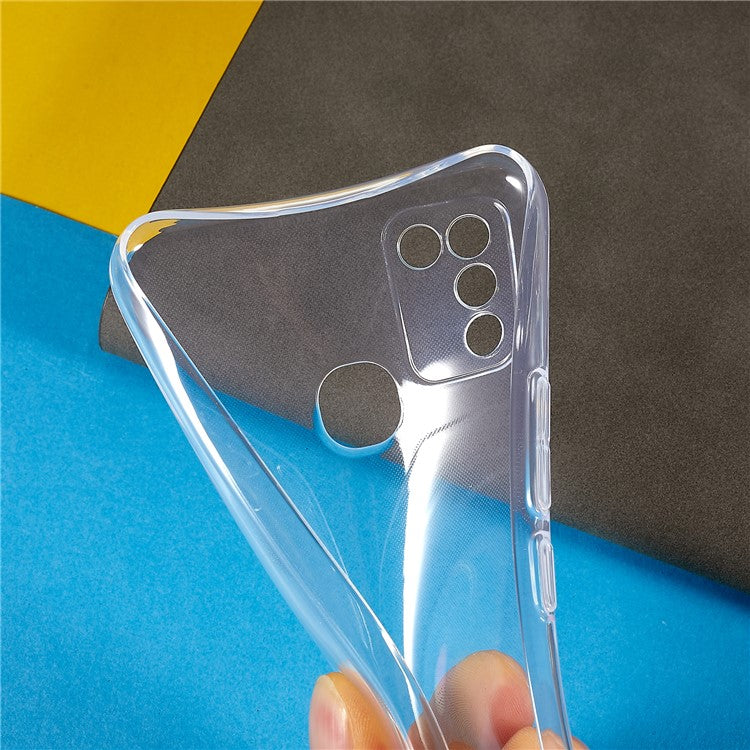 For Infinix Hot 10 Lite Transparent Flexible TPU Phone Protective Cover Ultra-Thin Drop-Proof Back Case