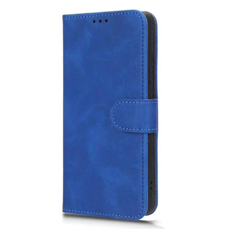 For Google Pixel 7a Skin-Touch Feeling PU Leather Flip Wallet Case Full Protection Anti-Wear Cell Phone Cover Stand - Blue