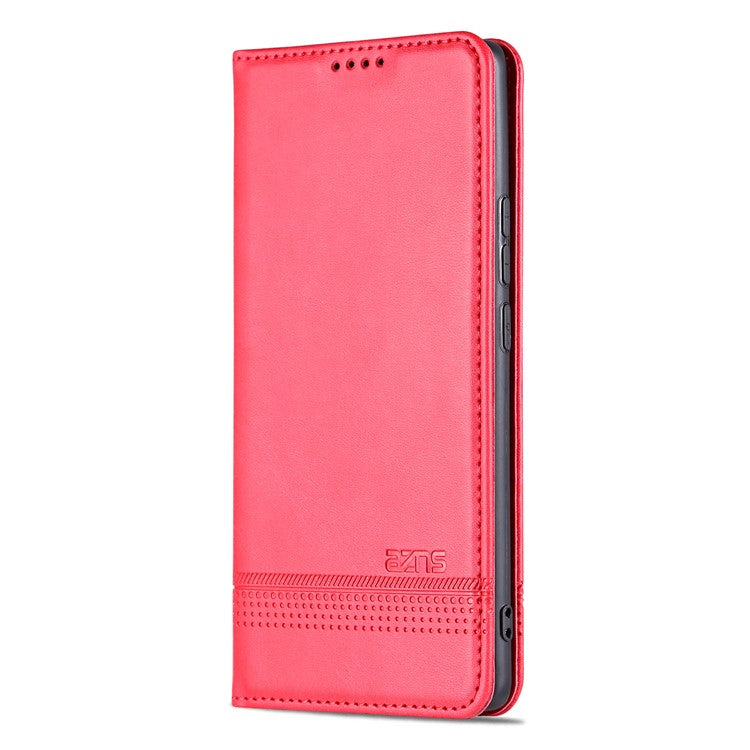 AZNS For vivo X90 5G Cowhide Texture PU Leather Wallet Full Protection Phone Case Stand Magnetic Auto Closure Flip Phone Cover - Red