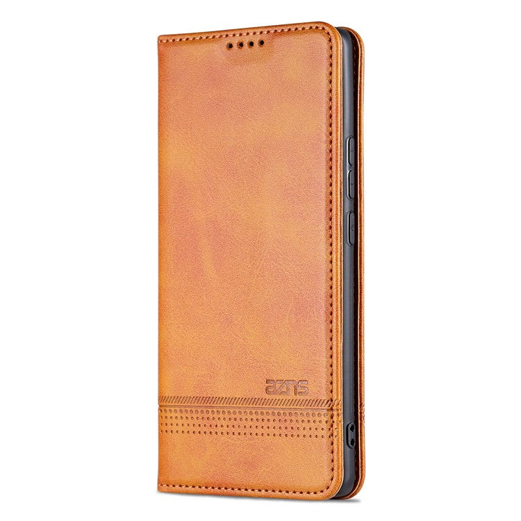AZNS For vivo X90 Pro 5G Cowhide Texture Phone Case Stand Wallet PU Leather Magnetic Auto-absorbed Scratch-resistant Folio Flip Phone Cover - Brown