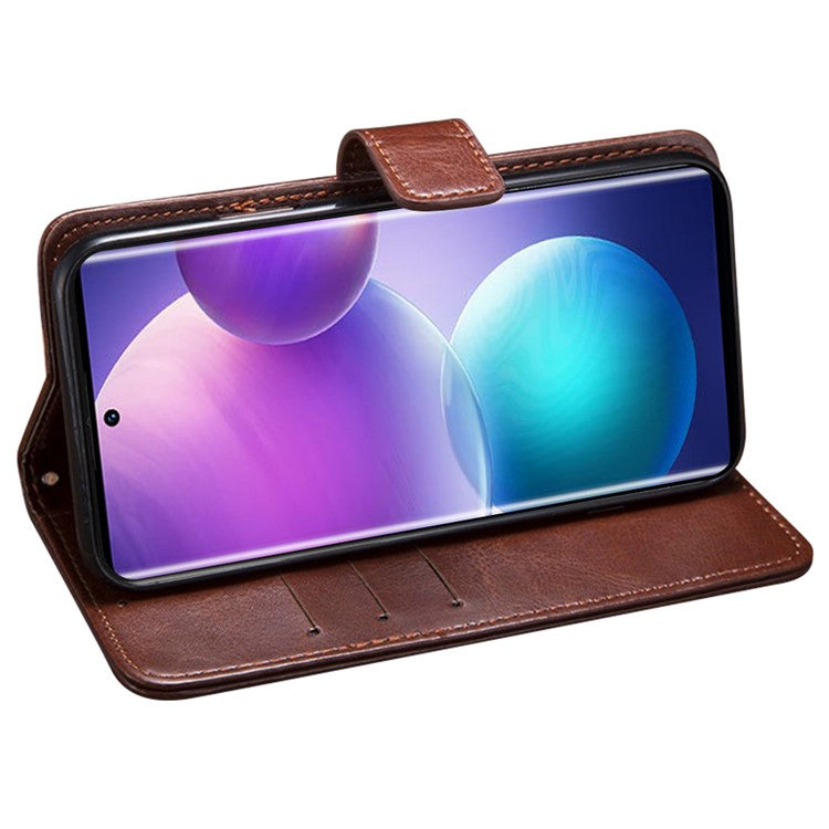 IDEWEI For Infinix Hot 12 Pro 4G PU Leather Flip Phone Cover Case Stand Crazy Horse Texture Wallet Shell - Red