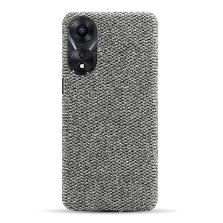 Ultra Slim Smartphone Case For Oppo A58 5G, Anti-fall Solid Color Hard PC Cloth Texture Protective Phone Cover - Grey