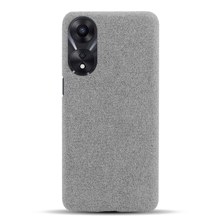 Ultra Slim Smartphone Case For Oppo A58 5G, Anti-fall Solid Color Hard PC Cloth Texture Protective Phone Cover - Light Grey