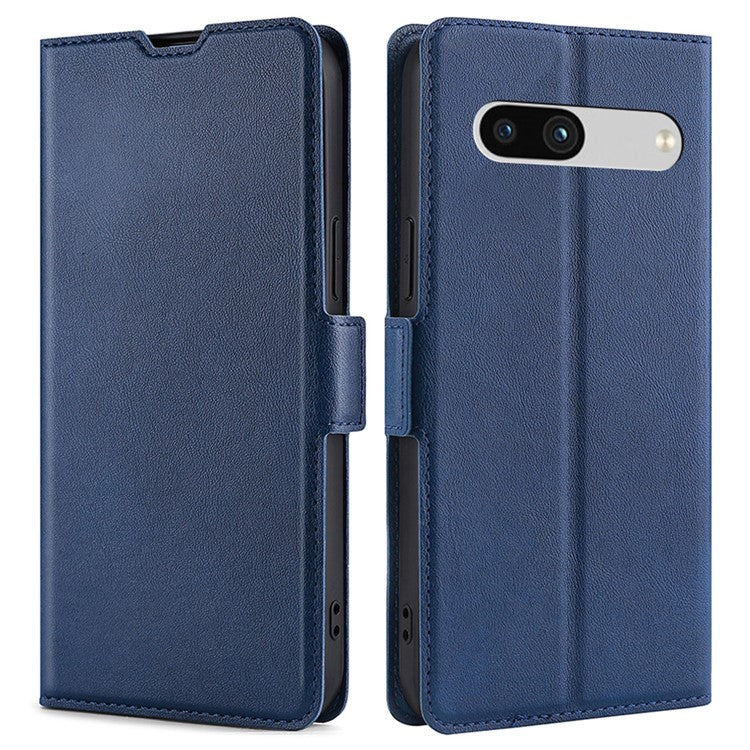 Shockproof Phone Cover For Google Pixel 7a, PU Leather Card Holder Foldable Stand Protective Phone Case - Blue