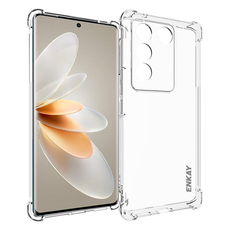 ENKAY HAT PRINCE For vivo S16 Pro / S16 Slim Fit Thickened Corners Phone Case Anti-slip Strip Edge Clear TPU Mobile Phone Cover