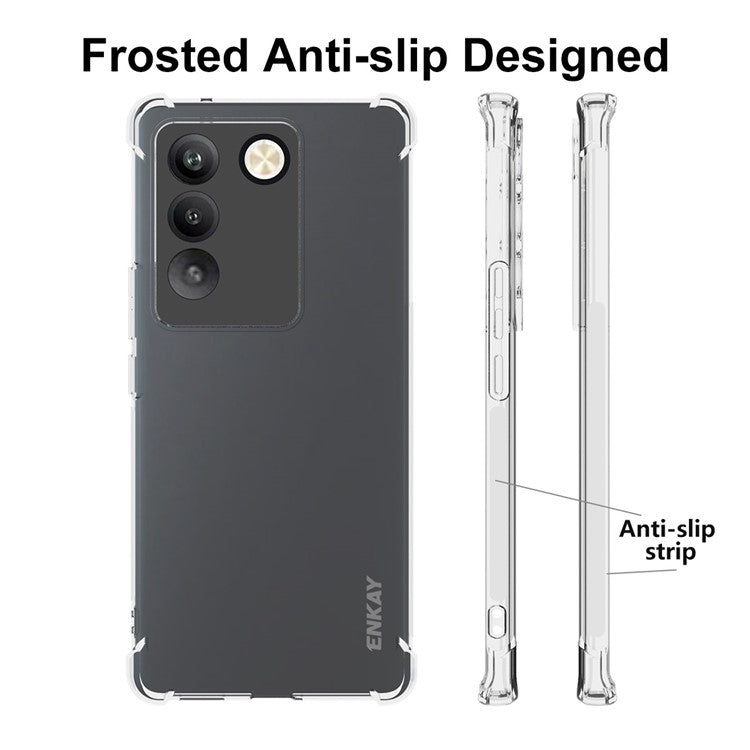 ENKAY HAT PRINCE For vivo S16 Pro / S16 Slim Fit Thickened Corners Phone Case Anti-slip Strip Edge Clear TPU Mobile Phone Cover