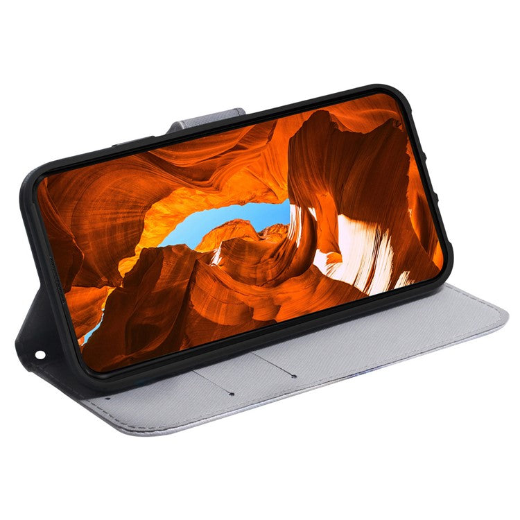 For Google Pixel 7a PU Leather Folio Wallet Case Pattern Printing Stand Magnetic Closure Phone Cover - Tiger Head