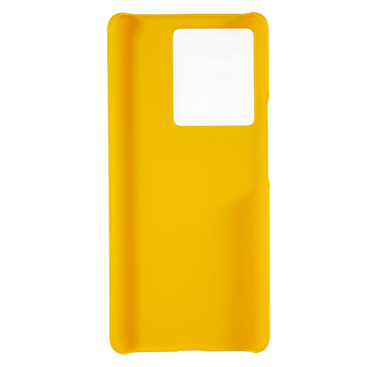 For vivo iQOO Neo7 SE 5G / iQOO Neo7 5G Anti-Fingerprint Hard Plastic Phone Protector Rubberized Glossy Phone Case Cell Phone Cover - Yellow