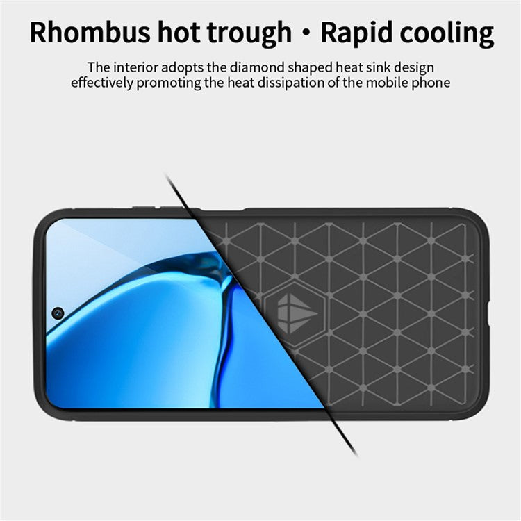 MOFI JK TPU Series-1 for Infinix Hot 20 4G Anti-Fall Protective Slim Smartphone Case Carbon Fiber Brushed TPU Phone Back Cover - Black