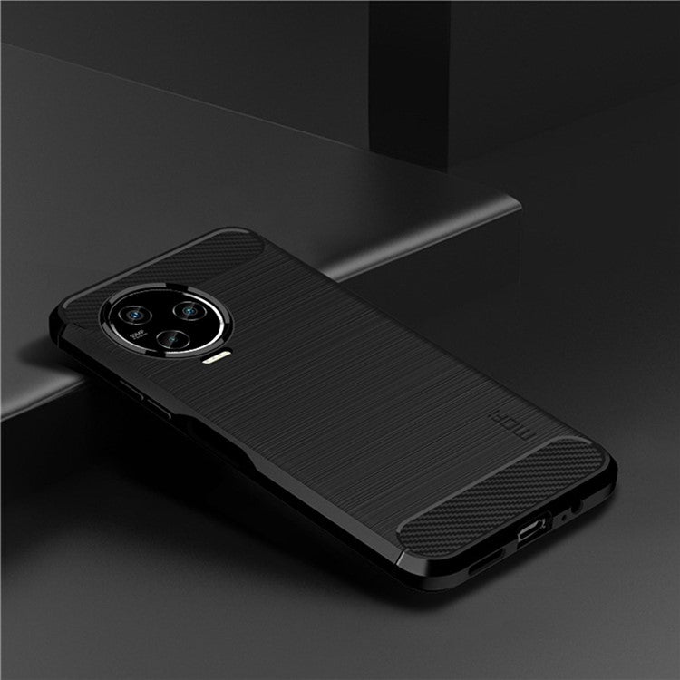 MOFI JK TPU Series-1 Slim Phone Case for Infinix Note 12 Pro 4G / Note 12 (2023) 4G Carbon Fiber Brushed TPU Phone Back Cover - Black