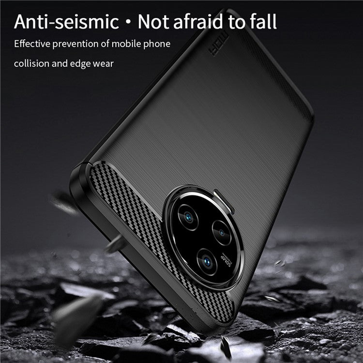 MOFI JK TPU Series-1 Slim Phone Case for Infinix Note 12 Pro 4G / Note 12 (2023) 4G Carbon Fiber Brushed TPU Phone Back Cover - Black