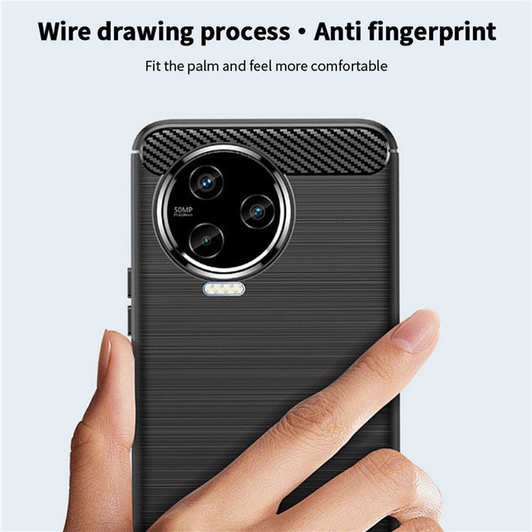 MOFI JK TPU Series-1 Slim Phone Case for Infinix Note 12 Pro 4G / Note 12 (2023) 4G Carbon Fiber Brushed TPU Phone Back Cover - Black
