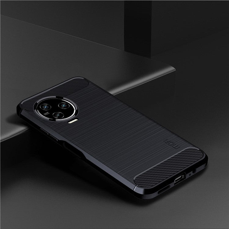 MOFI JK TPU Series-1 Slim Phone Case for Infinix Note 12 Pro 4G / Note 12 (2023) 4G Carbon Fiber Brushed TPU Phone Back Cover - Blue